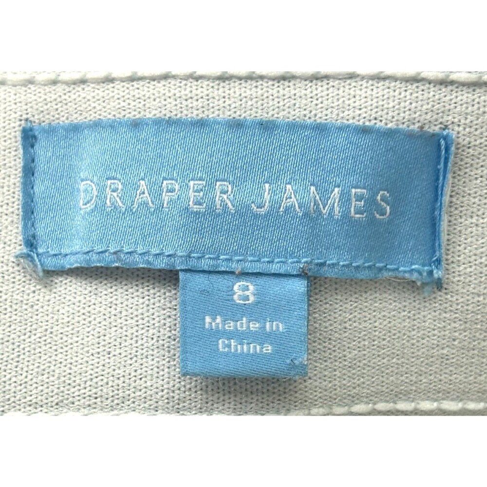 Draper James Women Blue White Sz 8 Welt Pocket High Rise Railroad Stripe Shorts - Picture 9 of 11